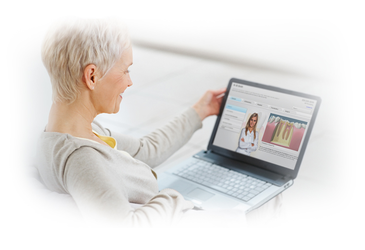 dental patient looking at dental video website
